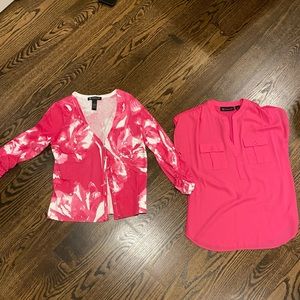 Inc Bright Pink Breezy Shirt and Sweater Set